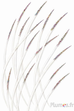 Gans mehrfarbiger Glitzer - 16-18 cm - weiss